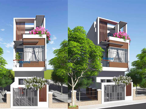 Thiết kế nhà phố 3 tầng khu tái định cư Tam Bạc